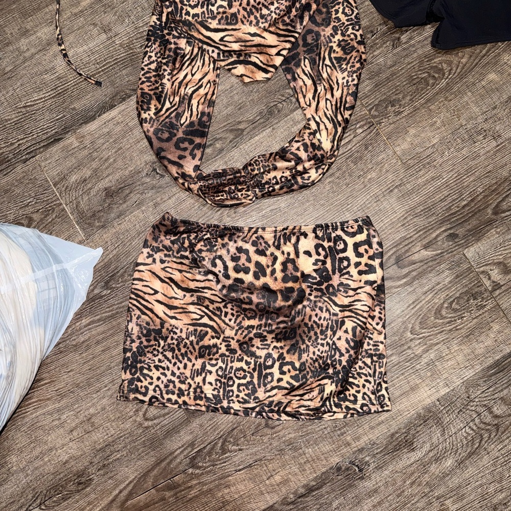 Leopard Print Mini Skirt